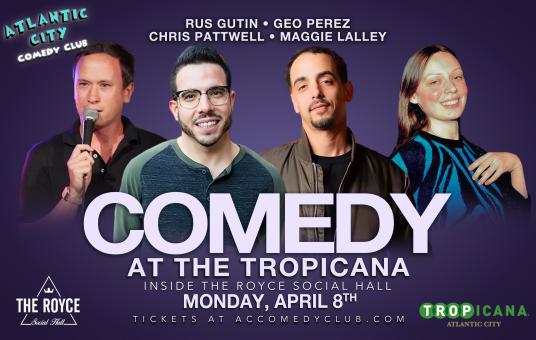 Monday Night Comedy at the Tropicana ft. Maggie Lalley, Rus Gutin, Geo Perez, Chris Pattwell 